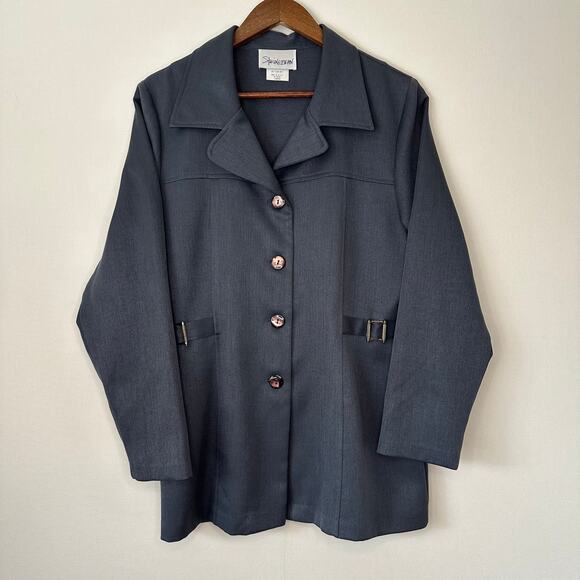 Stringbean Vintage Button Up Gray Lightweight Jacket - Picture 1 of 15